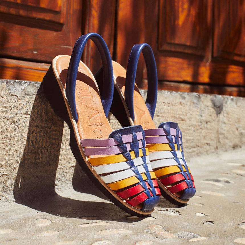 Menorquinas planas BINIGAUS panama-blanco