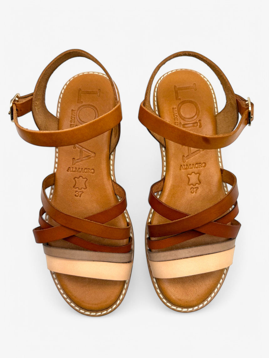 Sandalias con cuña ROSSA combi-avellana