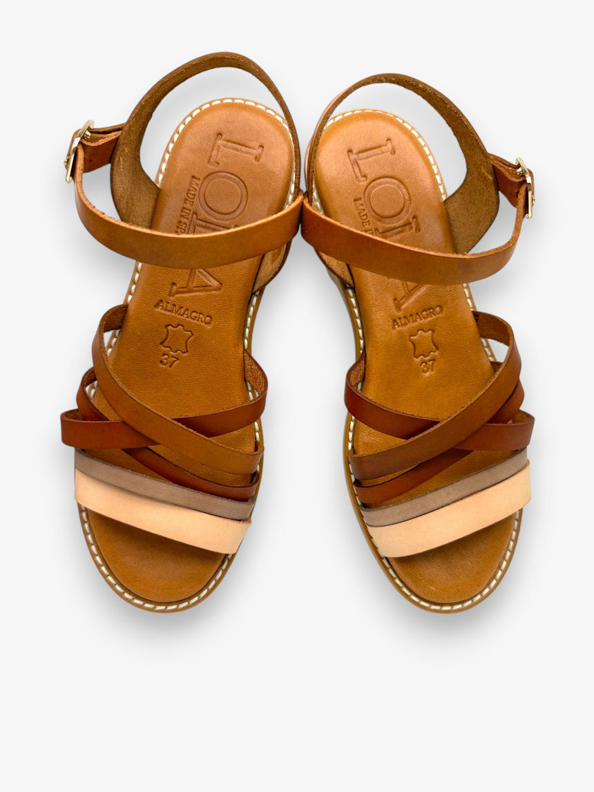 Sandalias con cuña ROSSA combi-avellana