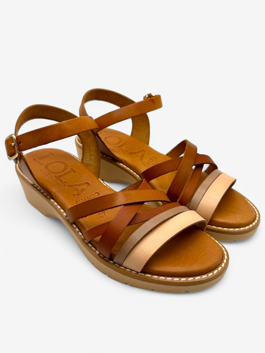 Sandalias con cuña ROSSA combi-avellana