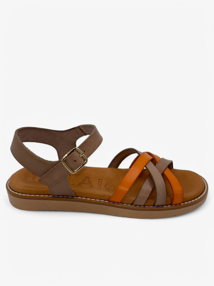 Sandalias planas LUNA lino manda