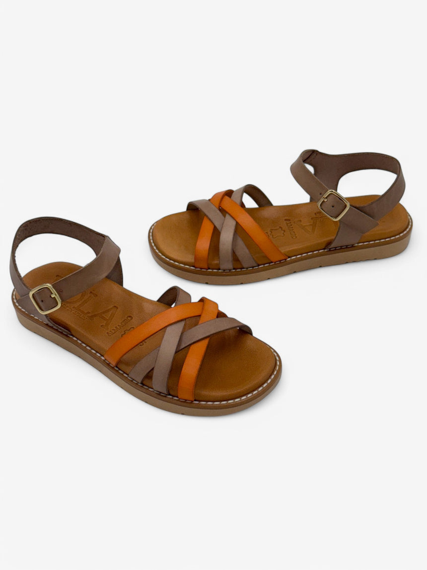 Sandalias planas LUNA lino manda