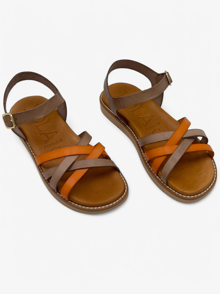 Sandalias planas LUNA lino manda