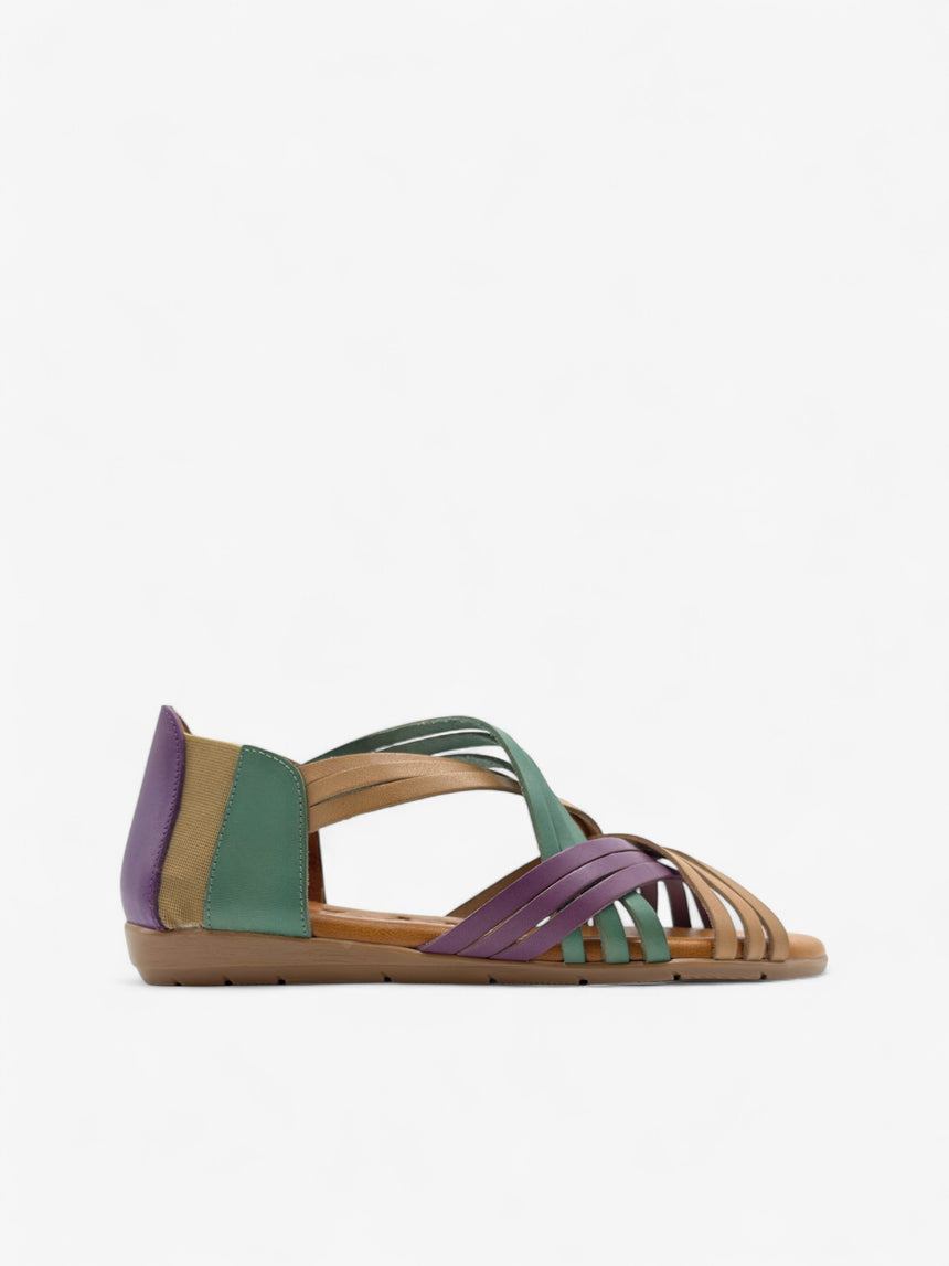 Sandalias planas ESCORXADA combi-violeta (muestra)