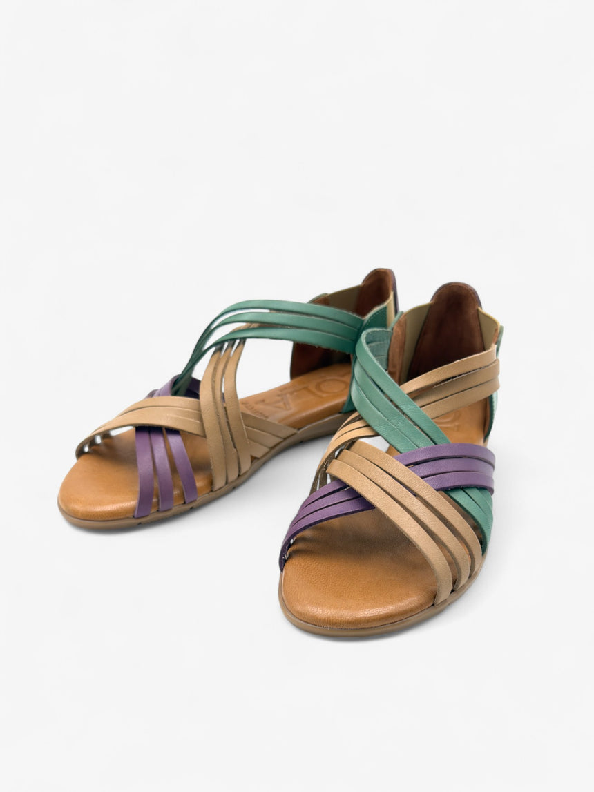 Sandalias planas ESCORXADA combi-violeta (muestra)