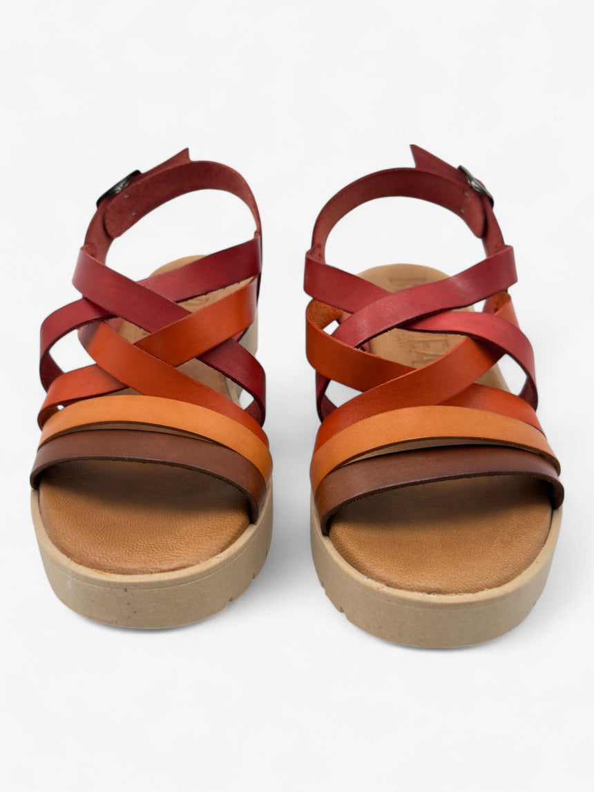 Sandalia con cuña TERRACOTA rojas