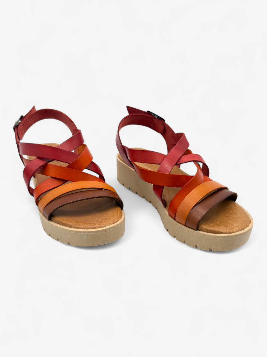 Sandalia con cuña TERRACOTA rojas