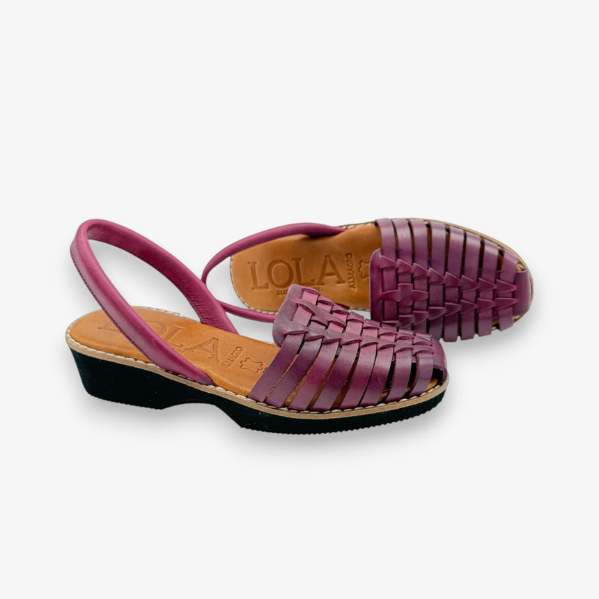 Menorquina con cuña de piel Macarella vista