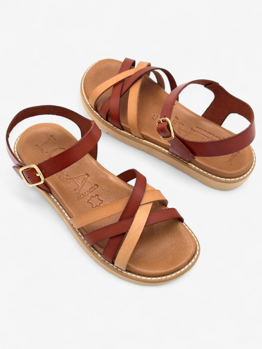 Sandalias planas combi teja LOLA ALMAGRO