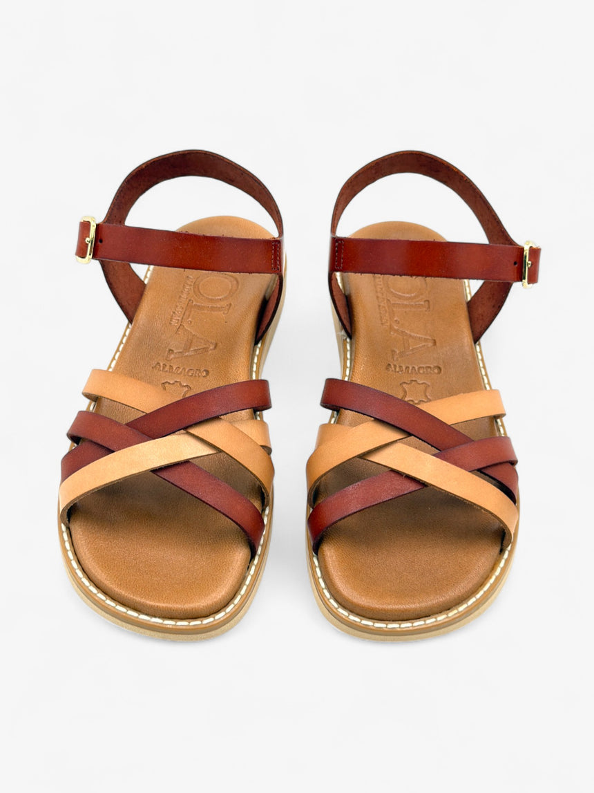 Sandalias planas combi teja LOLA ALMAGRO