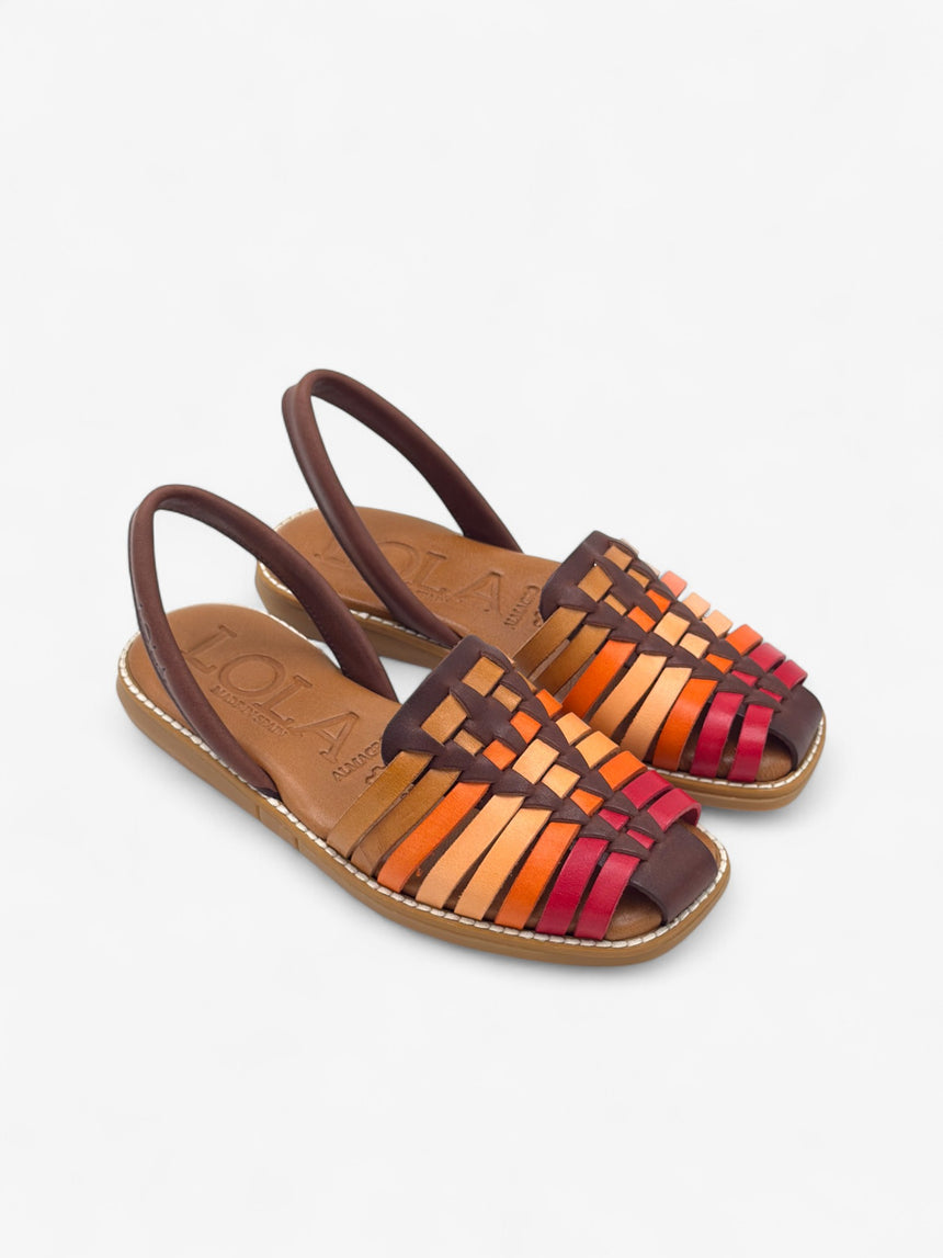 Sandalia Menorquina plana trenzada BINIGAUS combi bone LOLA ALMAGRO
