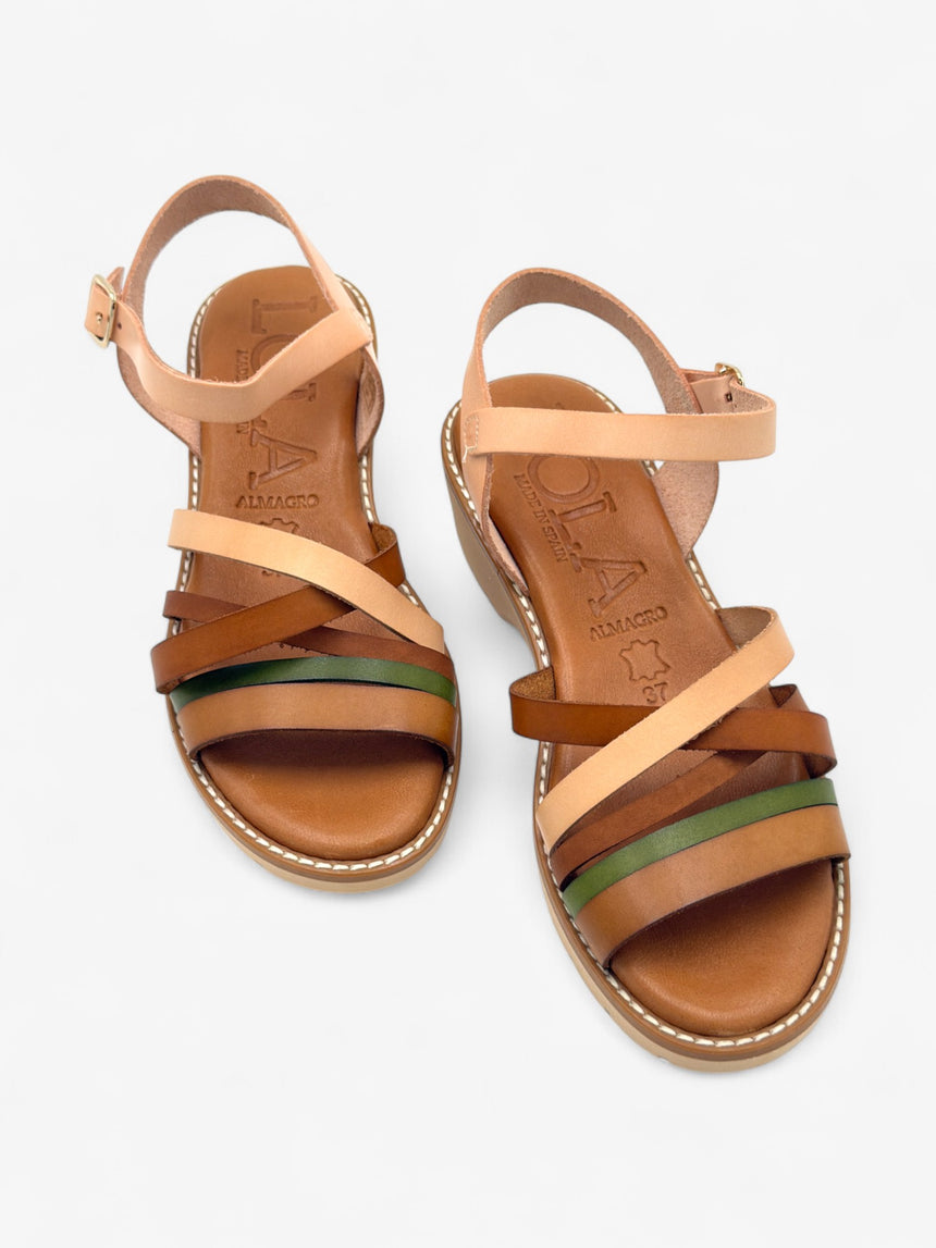 Sandalia con cuña ROSSA combi-dune LOLA ALMAGRO