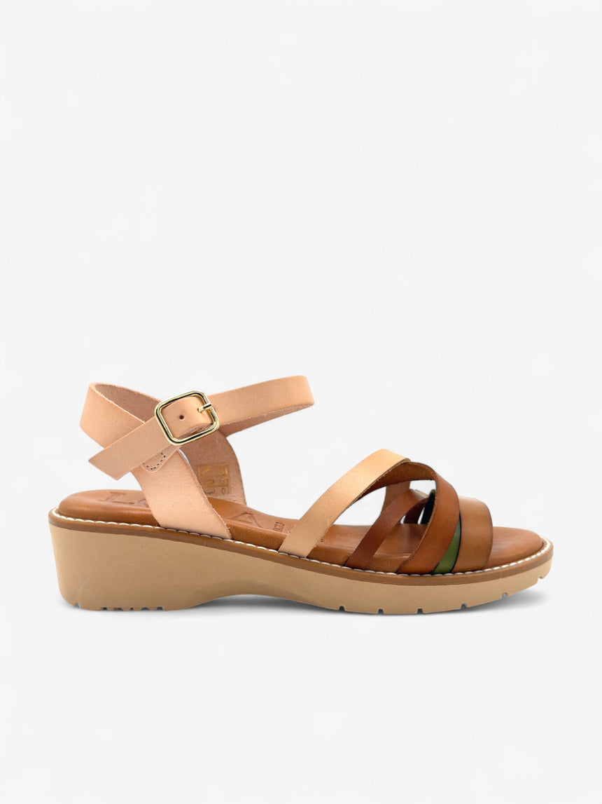 Sandalia con cuña ROSSA combi-dune LOLA ALMAGRO