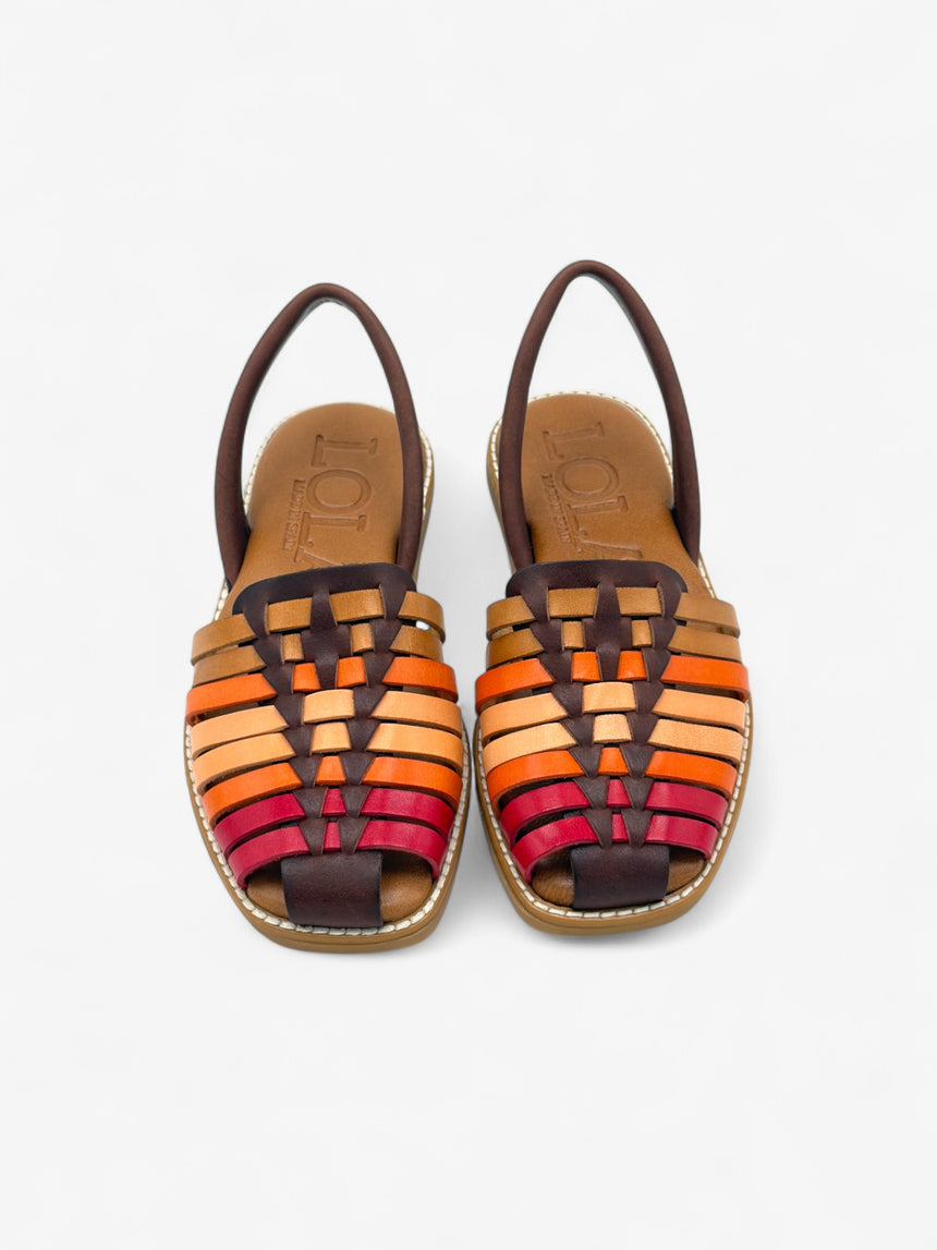 Sandalia Menorquina plana trenzada BINIGAUS combi bone LOLA ALMAGRO