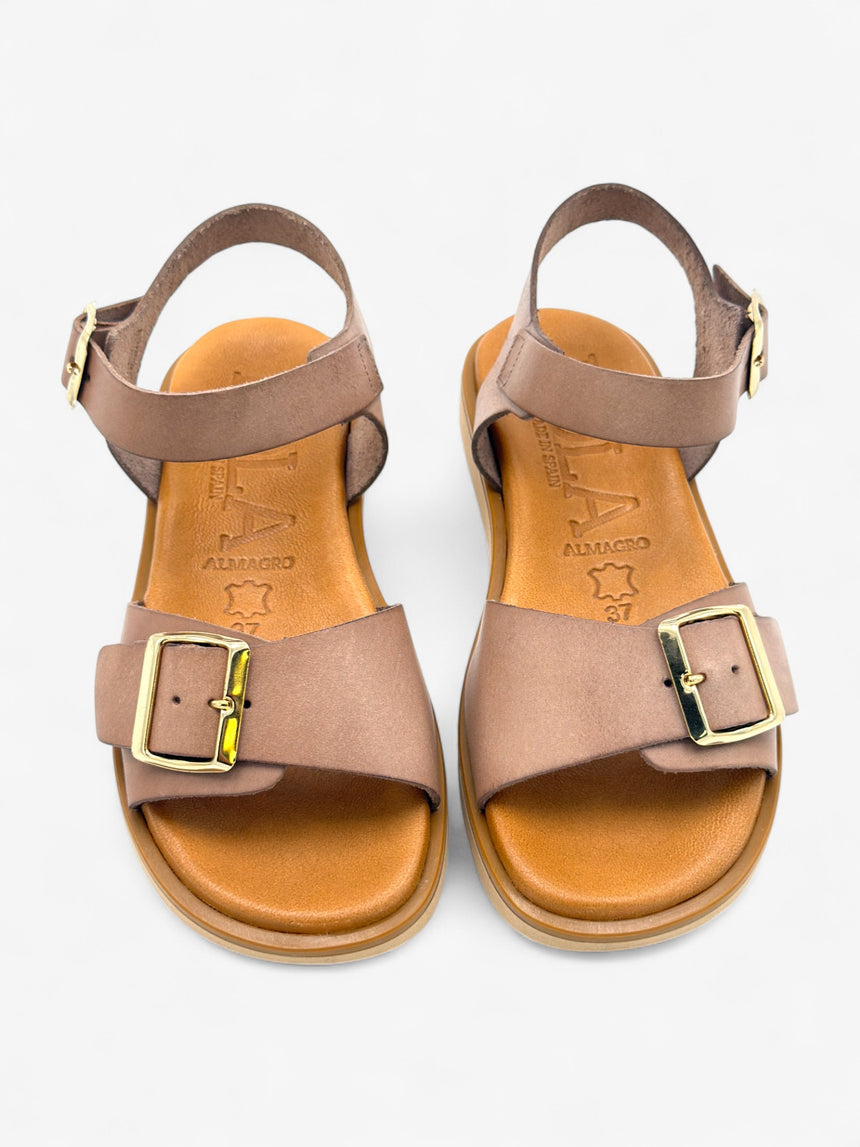 Sandalia plana LI COSSI color lino LOLA ALMAGRO