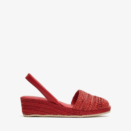 Menorcan sandals with wedge MESQUIDA red