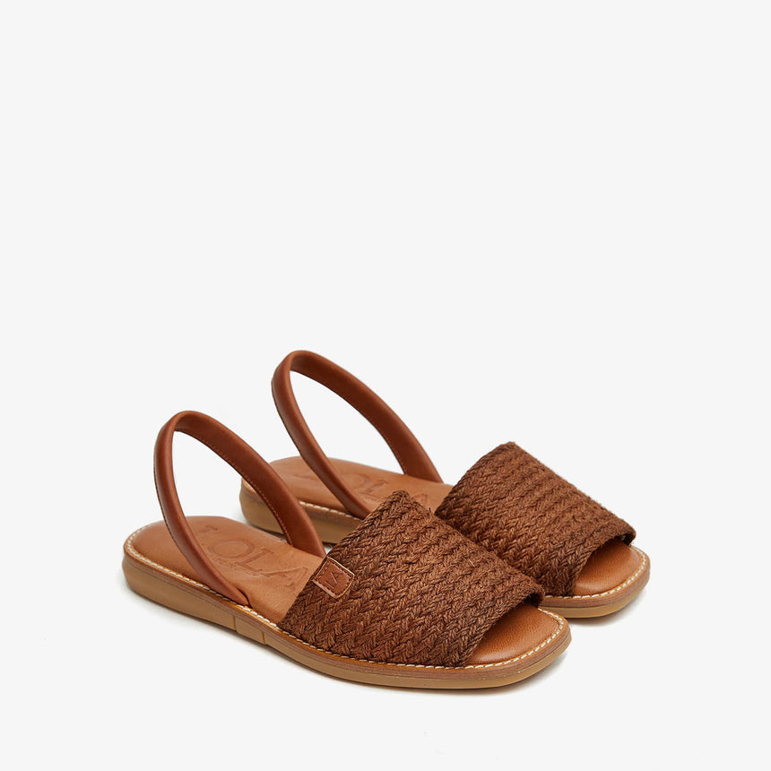 LITHICA leather flat Menorquina sandals