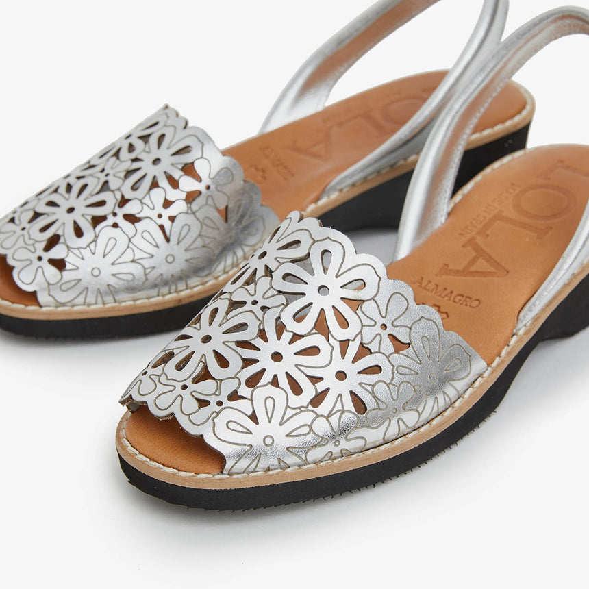 Menorcan sandals with BINIBECA silver wedge