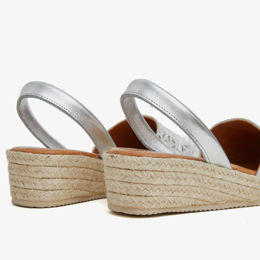 Menorquina sandals with wedge BINIMEL·LA silver
