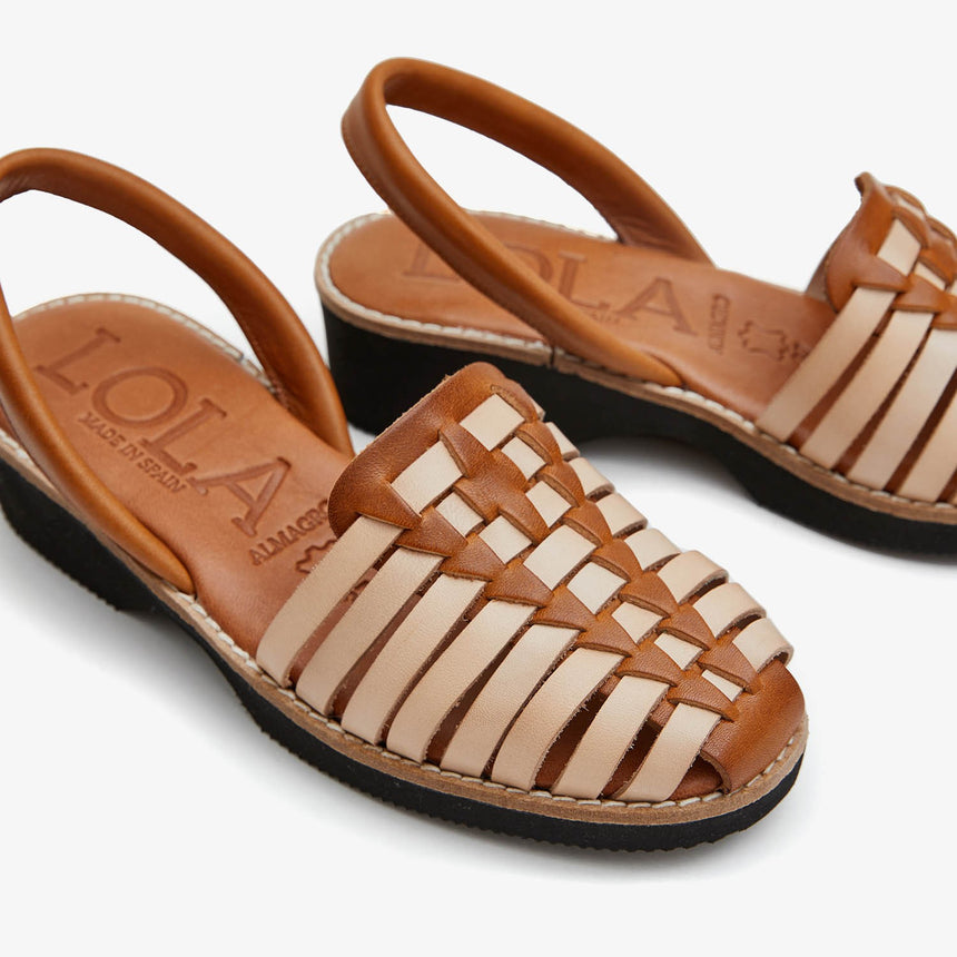 Menorcan sandals with wedge MACARELLA hazelnut-sand