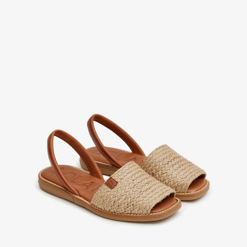 Natural LITHICA flat Menorcan sandals