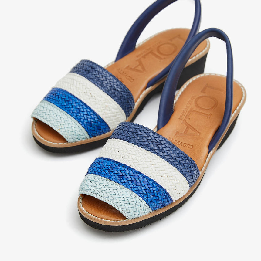 BRUT blue wedge menorcan shoes