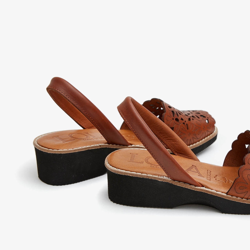 Menorcan sandals with BINIBECA leather wedge