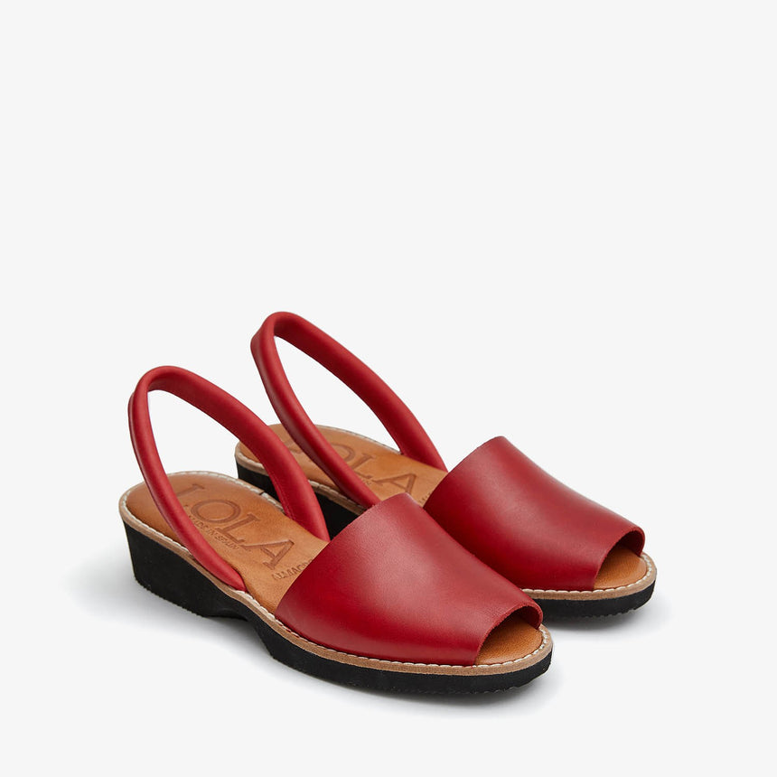 Menorcan sandals with red PREGONDA ​​wedge