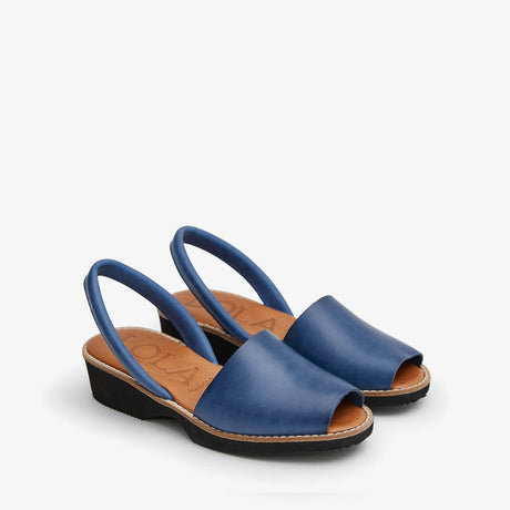 Menorcan sandals with blue PREGONDA ​​wedge