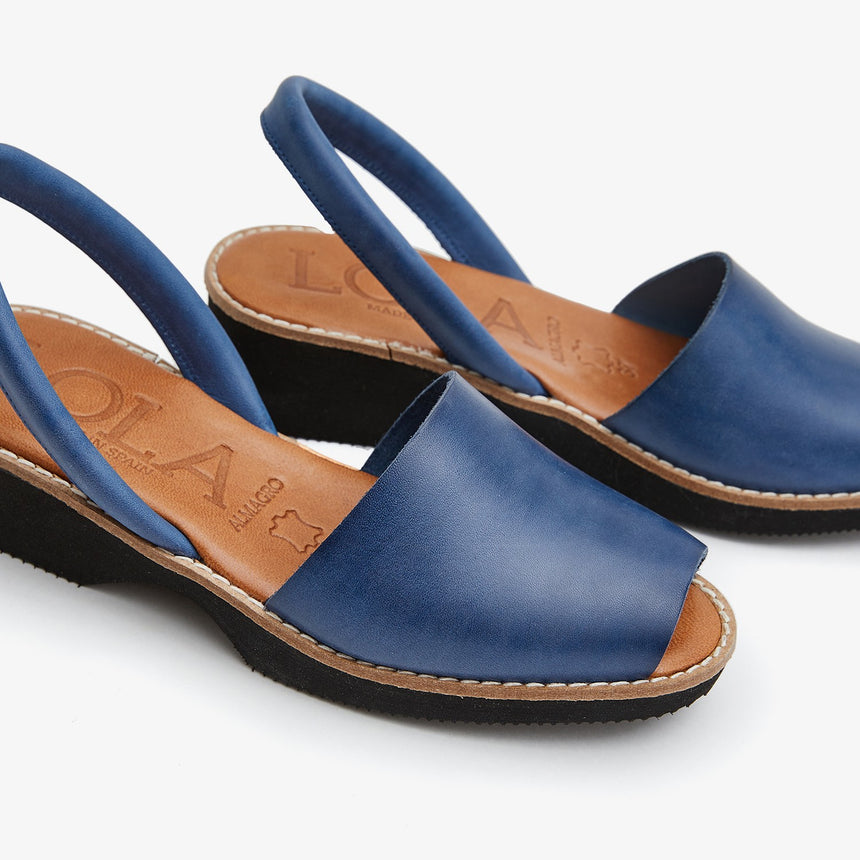 Menorcan sandals with blue PREGONDA ​​wedge
