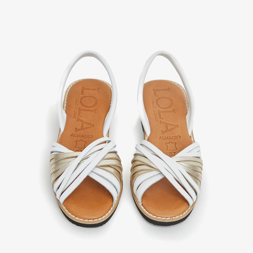 Menorcan sandals with wedge RAFALET white-platinum