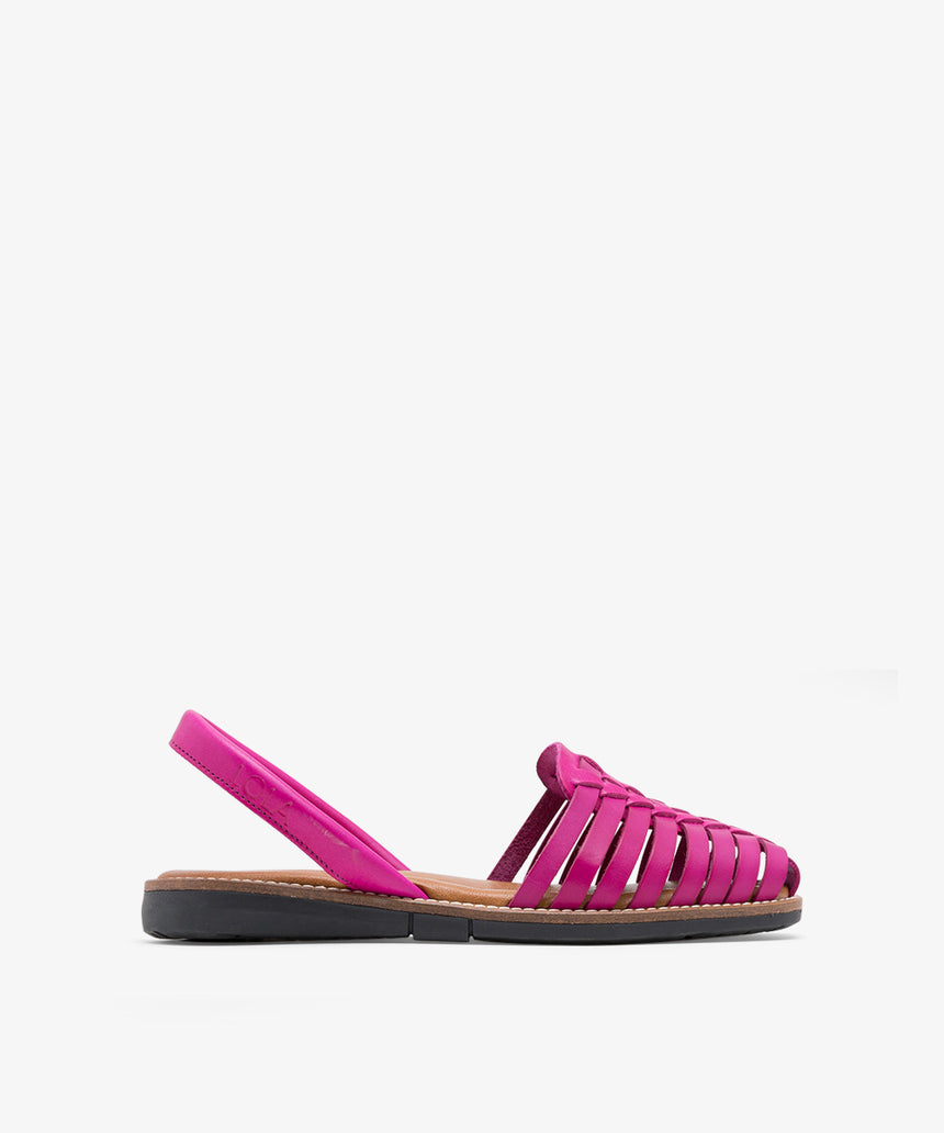 BINIGAUS fuxia flat Menorcan sandals