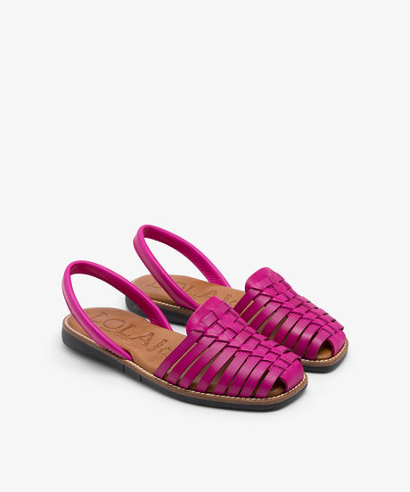 BINIGAUS fuxia flat Menorcan sandals