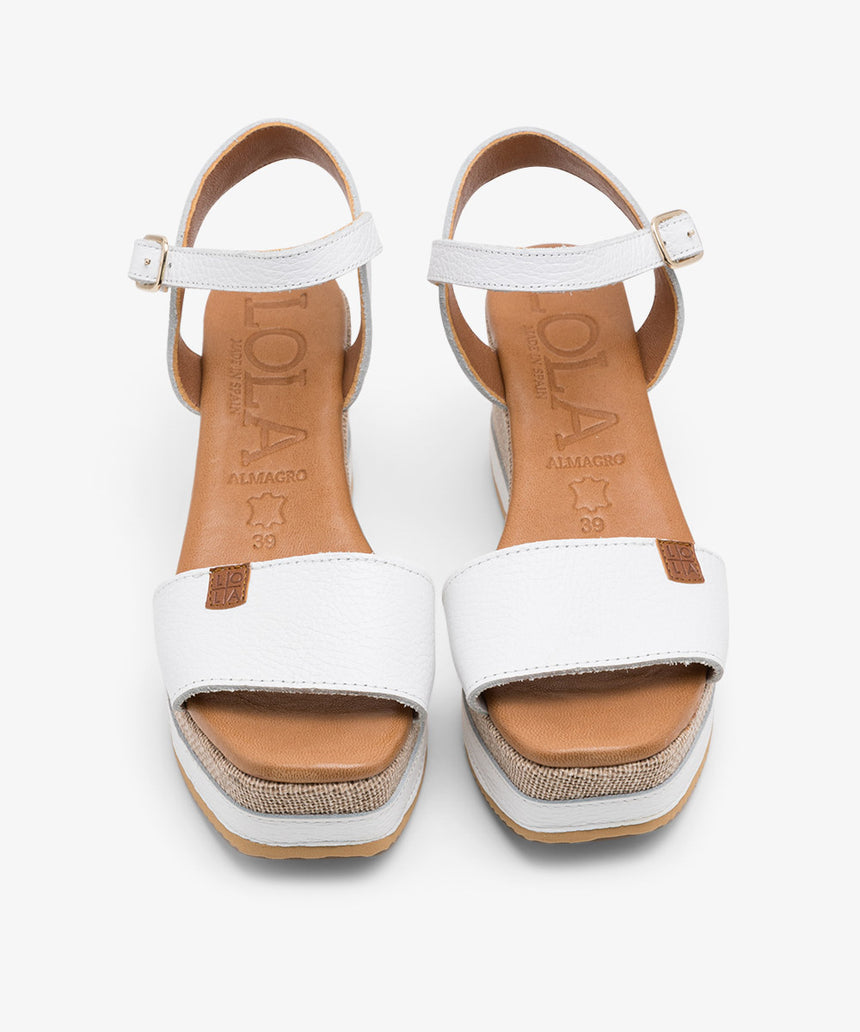 White CODOLAR wedge sandals