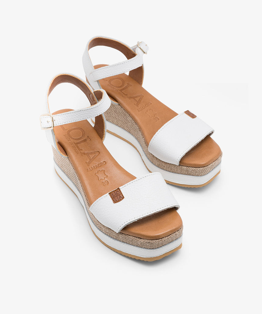 White CODOLAR wedge sandals