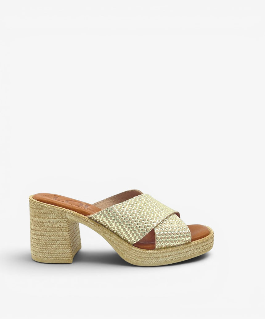 Sandalia de tacon MAURESCA color Fiji platino