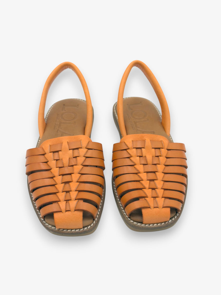 BINIGAUS orange flat Menorcan sandals (samples)