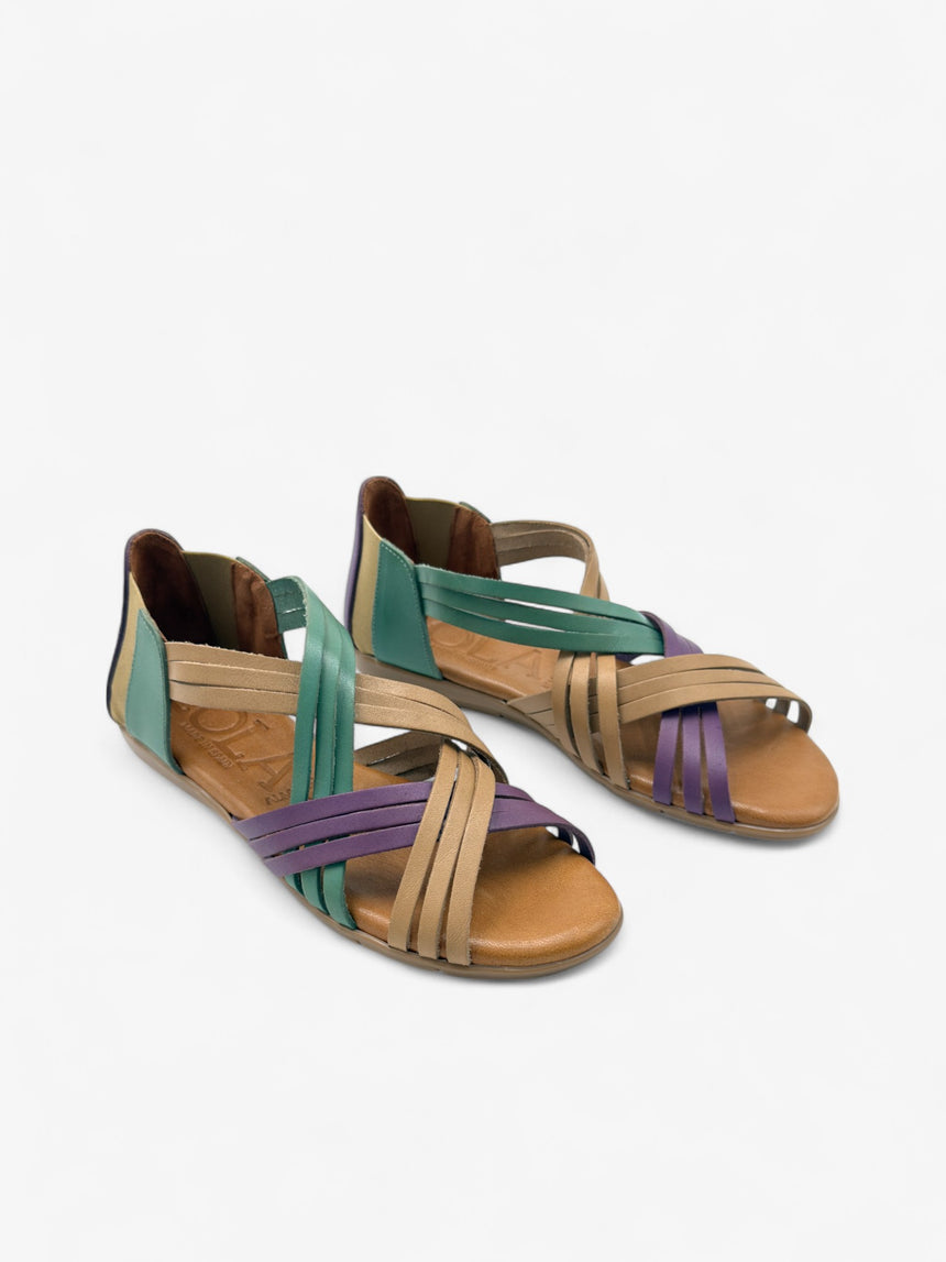 Sandalias planas ESCORXADA combi-violeta (muestra)