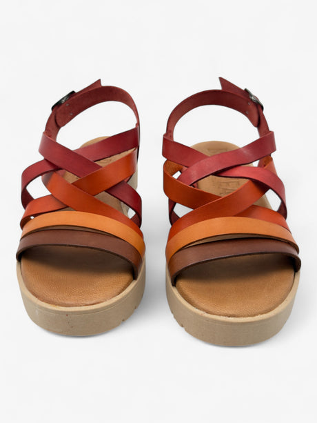 Sandalia con cuña TERRACOTA rojas