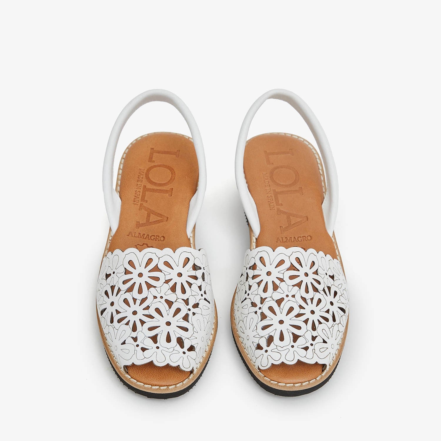 BINIBECA white wedge Menorquina sandals – Lola Almagro