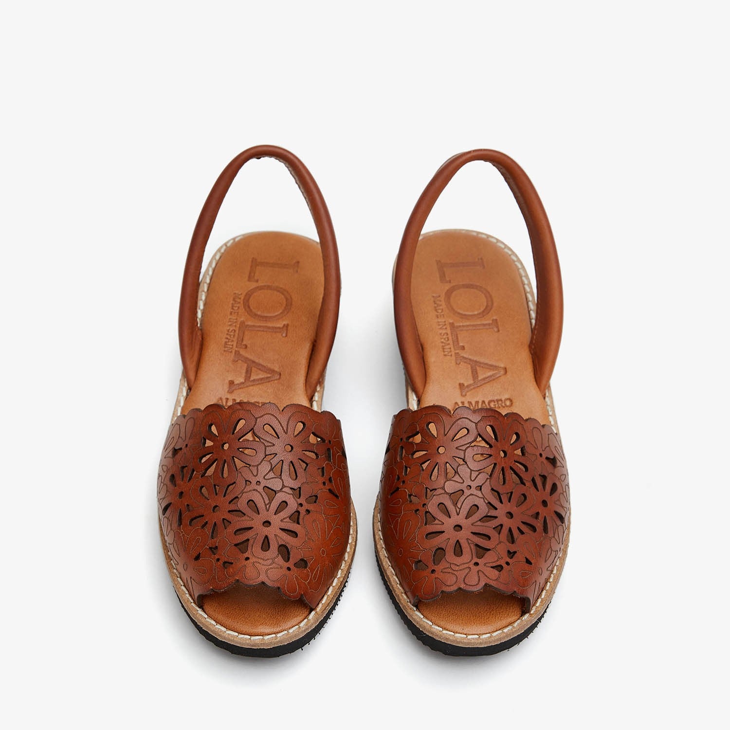 マラドーナ Menorcan sandals with BINIBECA leather wedge – Lola Almagro
